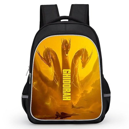 Godzilla Print School Bag Kids Waterproof Backpack #1