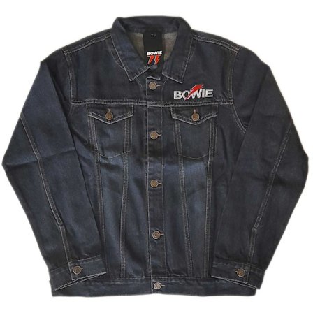 David Bowie Unisex Vuxen Flash Back Print Logo Denimjacka M D