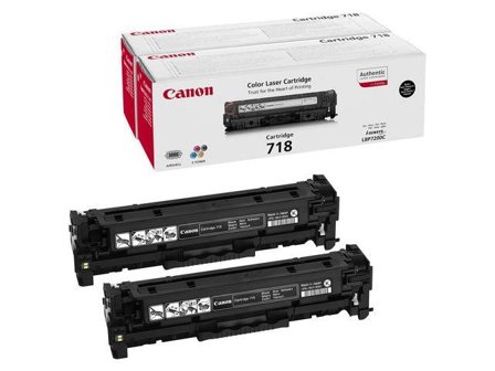 Canon 718 Black - 2-pack - svart - original - tonerpatron
