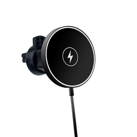 En svart magnetisk trådlös billaddare, lämplig kompatibel iPhone 13 App