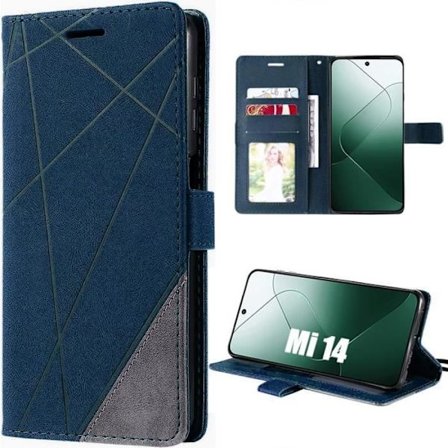 Coque - E.F.CONNECTION - Til Xiaomi 14 - Stødabsorberende - PU-læder - TPU-inderside med kortlomme