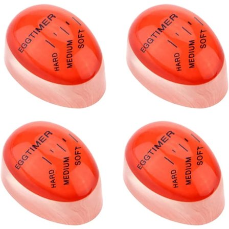 Sæt med 4 farveskiftende æggeur, køkken æggeur, medium hård farveskiftende æggeur, egnet