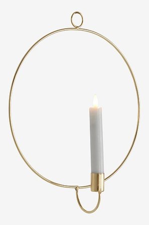 Jotex - Ring Vægdekoration Inkl. Led-lys Messing - CANDLE - Køb Lysestager hos Jotex