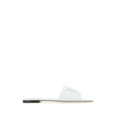 Dolce & Gabbana Sliders with DG logo , Wit , Dames , Maat: 38 EU