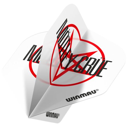 Winmau Flights Motley Crue Logo Standard Extra Thick 6 pc Red/White/Black Plastic Dart Flights Official Licensed Set