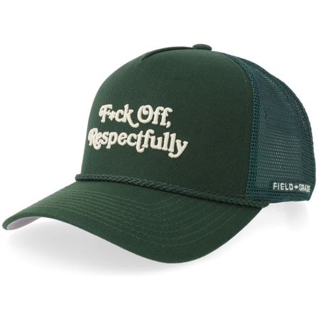 Field Grade - Grön trucker Keps - Respectfully Fg Green Twill Mesh A-Frame Trucker @ Hatstore
