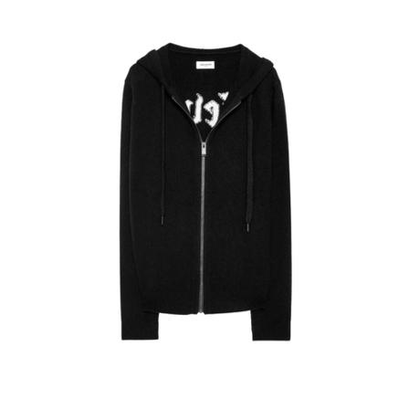 Zadig & Voltaire Clashed Zipped Sweater Sort, Herre