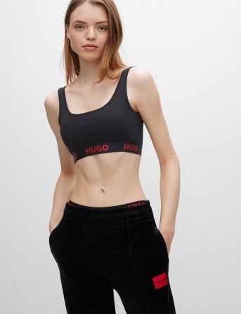 HUGO Bralette Sporty Logo - Black - S