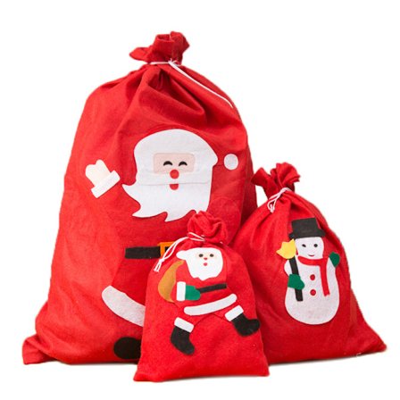 3st différentes tails de sacs de cadeaux de Noël sacs de bonbons sacs de cadeaux, fournitures de Noël rekvisita, sac à dos du Père Noël