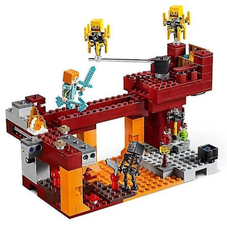 The Blaze Bridge Model Building Blocks With My World Action Figures Bricks Set Gifts Toys For Children Kids Boys Girls