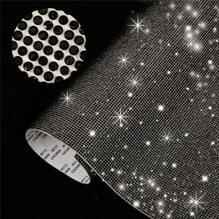 Rhinestone Sheet Crystal Sticker SVART - stock
