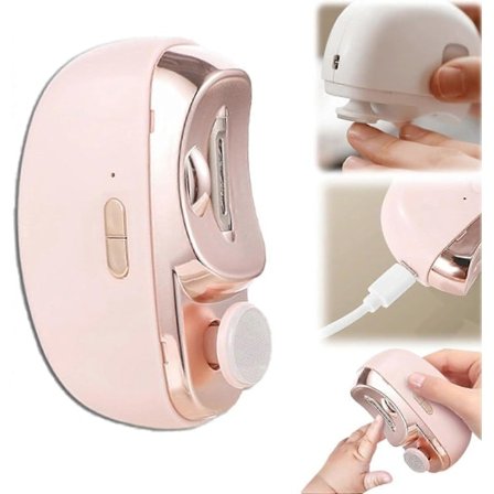 2 i 1 Elektrisk Polerande Automatisk Nagelklippare, Elektrisk Tånagelklippare, Elektrisk Tånagelklippare för Seniorer Vuxna Bebisar, Automatisk 