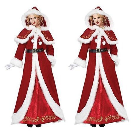Women's Palace Christmas Dress Costume With Shawl For Christmas Party