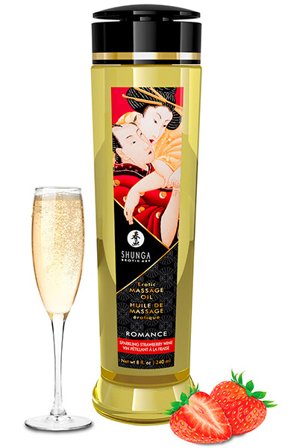 Shunga Massage Oil Romance Sparkling Strawberry Wine 240ml