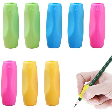 8x Finger Blyantholder - Skrivehjælp - Blyantholder - Skrivehjælpeværktøj - Ergonomisk - Fås i 4 farver