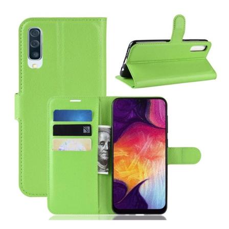 Samsung Galaxy A50 Litchi läderfodral - Grön Grön