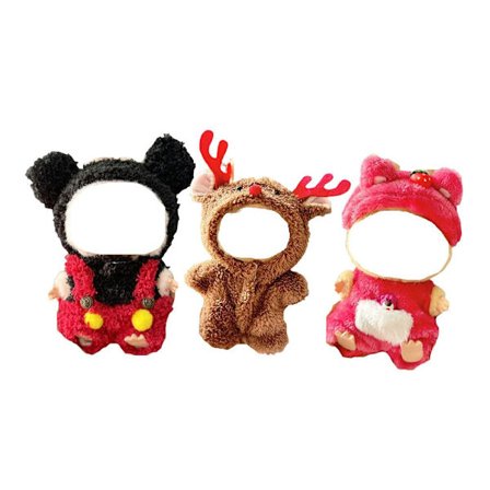 17 cm dukketøy, 3-delt sett – Søte seler og bukseantrekk, stilig dukketilbehør (dukke ikke inkludert)