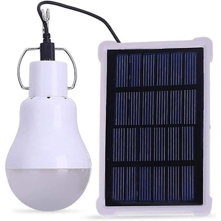 Bærbare Solar LED Pære Lys Solcelledrevet Hønsehus Lys med 3,5m Solpanel til Camping Telt Fiskeri Vandring Hønsehus Skur Belysning (140l