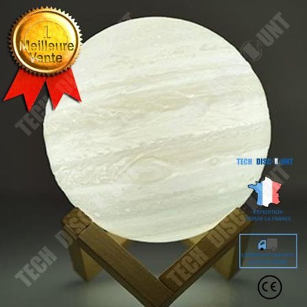 Nattlampa - TD - Jupiter - 3D-utskriven - Färgskiftande - USB-uppladdningsbar