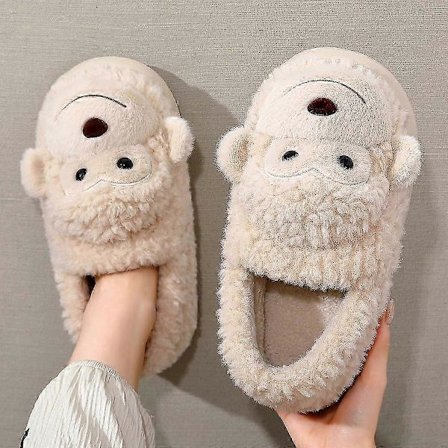 Dame Herre Sko Pige Pels Anti Slip Varme Hjemmesko Moderigtig Dejlig Abe Matchende Bomuld Hjemmesko Efterår Vinter Plys Hjemmesko