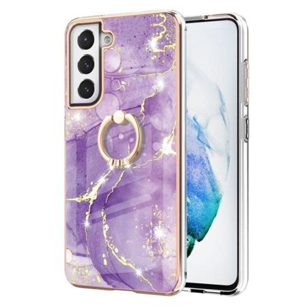 Marmormotiv Samsung Galaxy S21 FE skal - Lila Marmordimma Lila