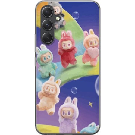 Yhteensopiva Puhelinkuori Samsung Galaxy A55 La.bubu sateenkaari juliste la.bubu hahmo pupu asu lelut söpö pastelli värikäs anime tyyli suunnittelu ta