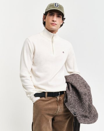 GANT Herren Superfine Lambswool Troyer (XXXL) Weiß