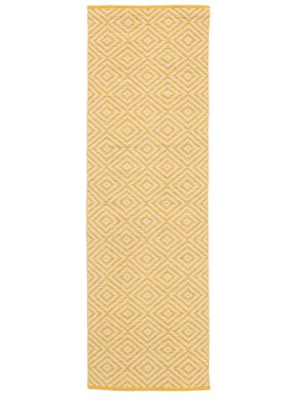 Solveig 80X250 Small Yellow/White Runner Cotton Rug