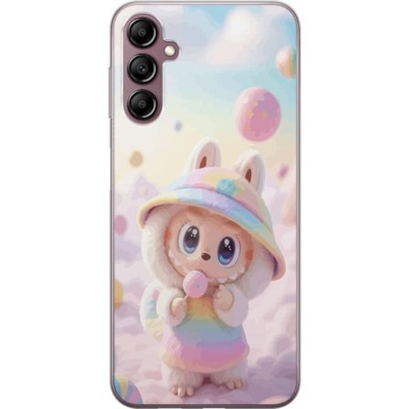 Yhteensopiva Puhelinkuori Samsung Galaxy A14 5G Sateenkaaren Unelmien Pastellidesign pehmeä unenomainen tyyli, jossa söpö hahmo sateenkaarin vaatteis