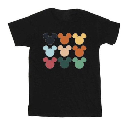 Disney Boys Mickey Mouse Heads Square T-Shirt 7-8 år Svart