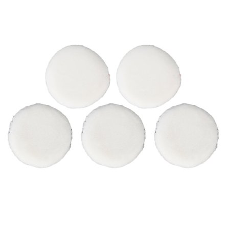 5 st Rund Dubbelsidig Puderpuff Tvättbar Sminkpuff Hudvänlig med Band Mörkblå Rosa