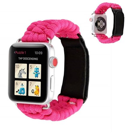 Apple Watch 42mm - 44mm klockarmband i nylon med unik stil - Ros