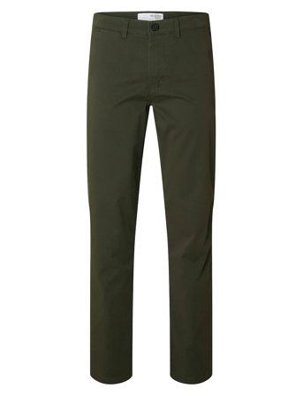 Slh196-Straight New Miles Flex Pant Noos Green Selected