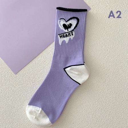Purple Lovely Socks Lasten Naisten Lämpimät Puuvillasukat Medium A2