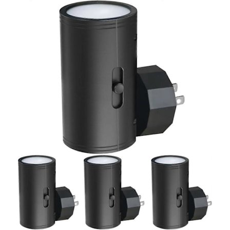 4-pak LED-natlampe til stikkontakt, skumring til daggry sensor, 5-300LM justerbar KYC