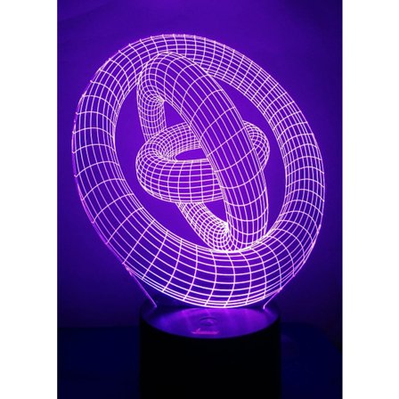 3D nattlampa LED Illusion Lamp Sängbord Bordslampa, AT