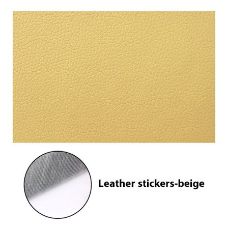 Reparasjonstape, selvklebende lapp i imitert skinn, beige 5 stk. (20 x 30 cm)