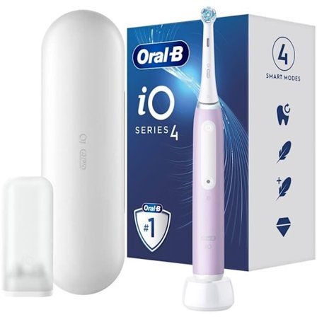 Elektrisk tandborste - Oral-B - iO Series 4 Lavendel - Magnetisk teknologi - 4 lägen - Fodral inkluderat