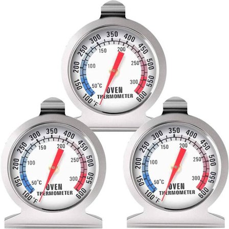 3 stycken ugnstermometer 50-300°C/100-600°F Rostfritt stål Ugn Köks Rosttermometer För Mätning BBQ Matlagning Te