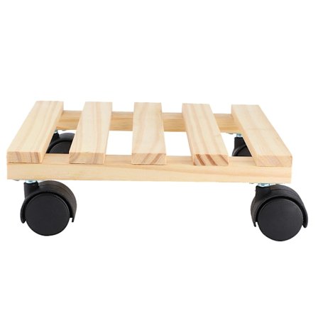 Rullebræt til blomsterpotte med hjul i træ til haveartikler