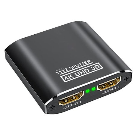 4K HDMI-splitter HDMI-switch Aluminium HDMI-splitter 1 ingång 2 utgångar Samtidig visning 4K @ 30Hz 3D UHD 1080P för Xbox PS3 PS4 Roku YEMAESRE