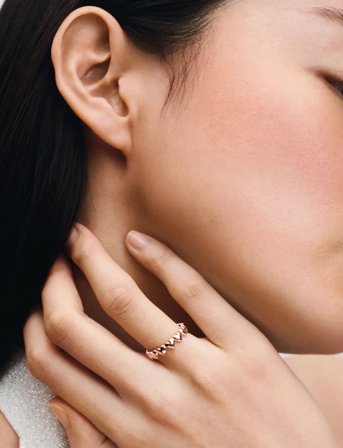 Pandora Hearts 14K Rose Gold-Plated Ring - Pink - 58