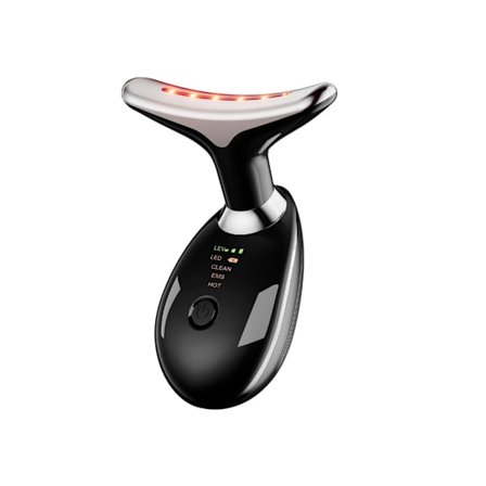 Es-1081 Ansiktsmassasjeapparat Anti-rynke enhet for nakke og ansiktspleie Forbedre og stramme opp Svart