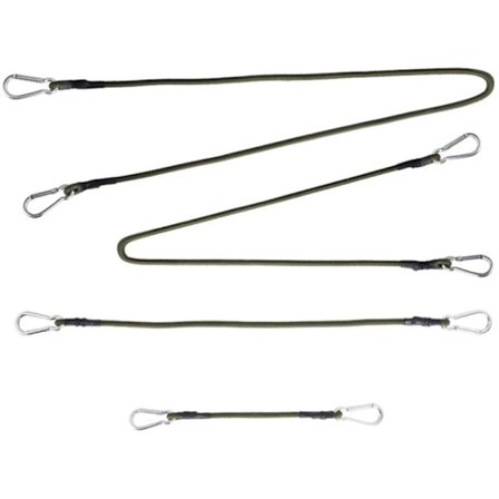 Utomhus 8 mm karbinhake bungee rep elastiskt band tält snöre campingklädstreck bagagebindningsrep packningsbälte, 4 st set