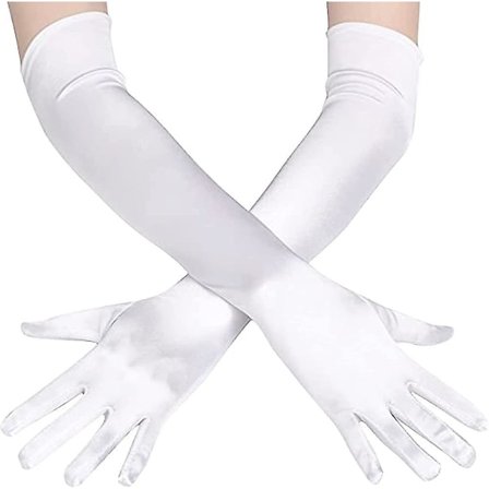 1 stk. Lange albue satin handsker lange aftenhandsker fancy dress silkehandsker damegave