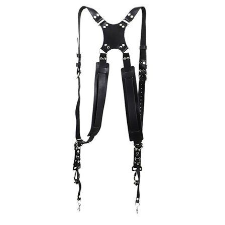 Läder SLR-kamera Axelrem Kamera Handledsrem DUBBEL