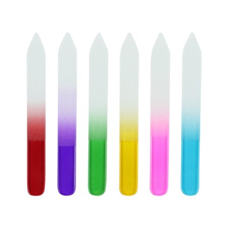 6 kappaletta lasinen kynsiviila, kaksisuuntainen kaiverrettu kynsiviila