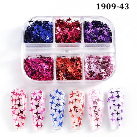 3 st Nail Glitter Magic Mirror Aurora Iridescent Puder Pärlpuder