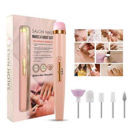 Elektrisk neglefil - Elektrisk fil - 5 stykker pink