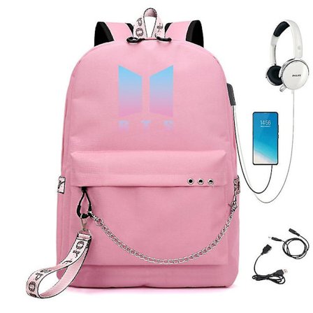 Bts Backpack Cute Usb Charging School Bag